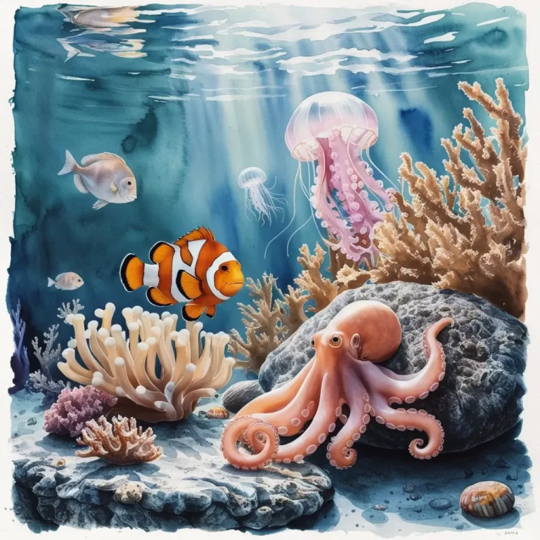 Capturando a Vida Subaquática em Animais Marinhos como Peixes Coloridos, Corais e Invertebrados