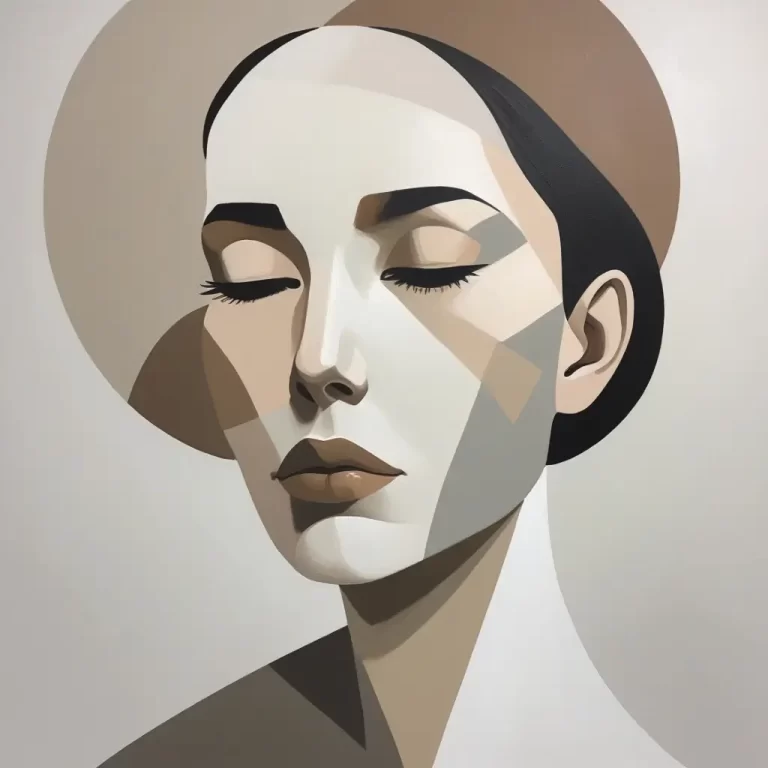 Retratos Abstratos com Estilo Minimalista Usando Cores Neutras e Formas Simples